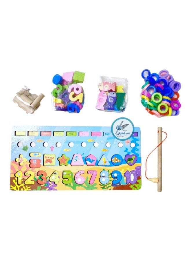 6-in-1 Wooden Educational Board for Kids - Image 1